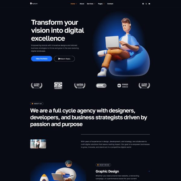 DigiSpark - Digital Marketing Agency Elementor Template
