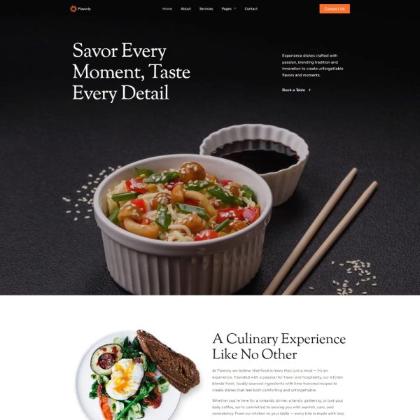 Flavorly - Restaurant & Catering Service Elementor Template