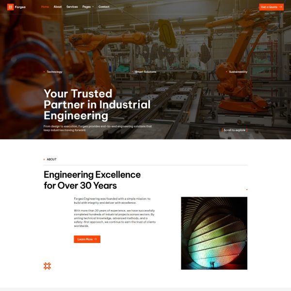 Forgea - Industry & Manufacturing Elementor Template