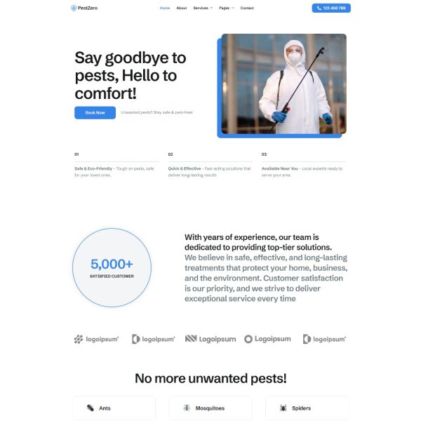 PestZero - Pest Control Service Elementor Template
