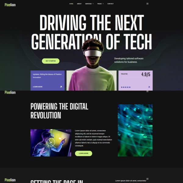 Pixelion - Technology & IT Solutions Elementor Template