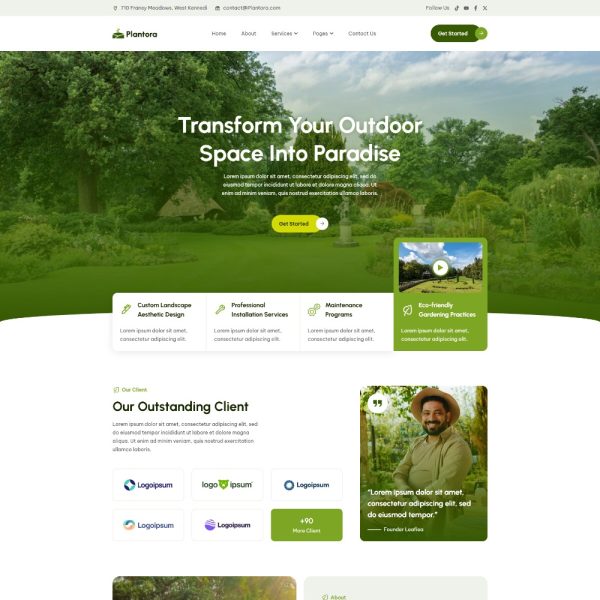 Plantora - Landscaping & Gardening Elementor Template