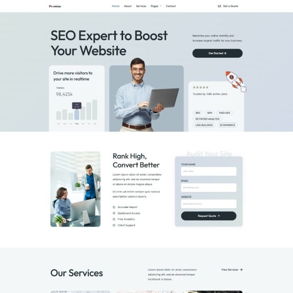 Promixo - SEO & Digital Marketing Agency Elementor Template
