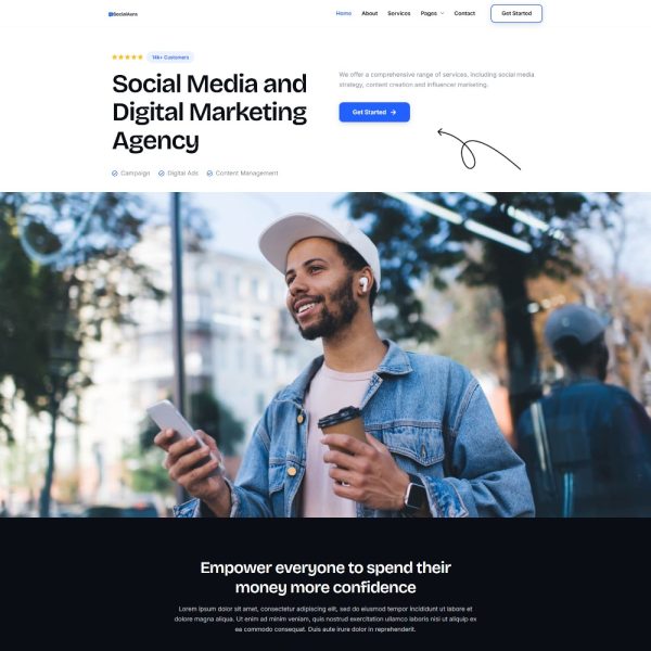 SocialAura - Social Media & Digital Marketing Agency Elementor Template