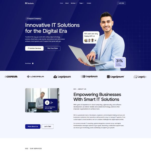 Techvio - IT Solution & Tech Agency Elementor Template