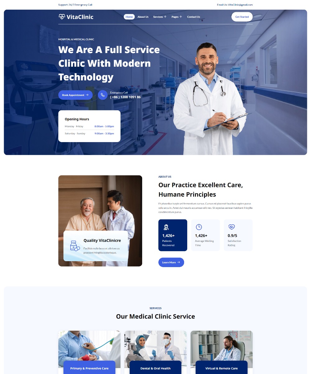 VitaClinic - Hospital & Medical Clinic Elementor Template